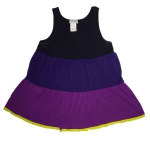 VINTAGE Sonia Rykiel tiered‎ color block trapeze babydoll tank top S